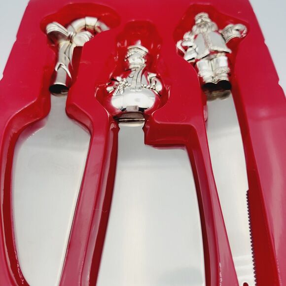 1998 Wallace Silversmiths Christmas Cheese Spreader Santa Frosty Candy Cane - Picture 4 of 7